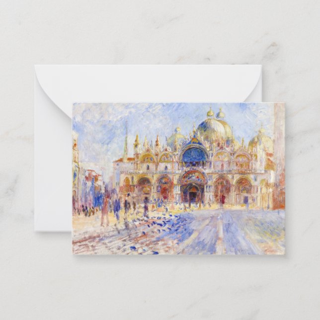 Pierre-Auguste Renoir - Venice, Piazza San Marco Note Card (Front)