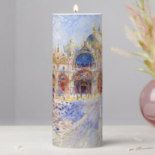 Pierre-Auguste Renoir - Venice, Piazza San Marco Pillar Candle