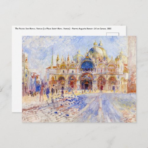 Pierre_Auguste Renoir _ Venice Piazza San Marco Postcard