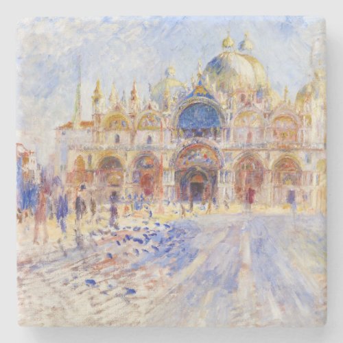 Pierre_Auguste Renoir _ Venice Piazza San Marco Stone Coaster