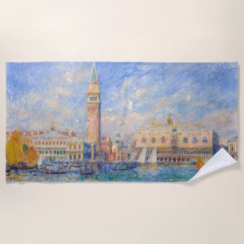 Pierre_Auguste Renoir _ Venice the Doges Palace Beach Towel
