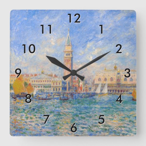 Pierre_Auguste Renoir _ Venice the Doges Palace Square Wall Clock