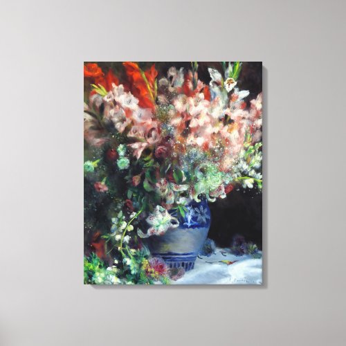 Pierre_Auguste Renoir Vintage Gladioli in a Vase Canvas Print