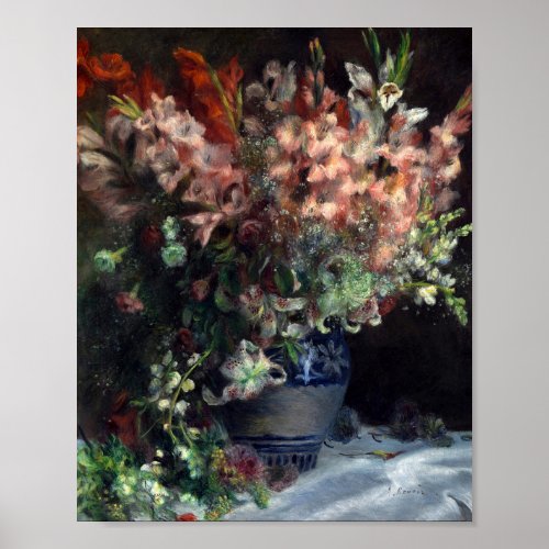 Pierre Auguste Renoir Vintage Gladioli In A Vase Poster