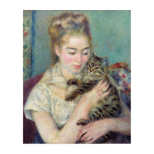 Pierre_Auguste Renoir _ Woman with a Cat Acrylic Print