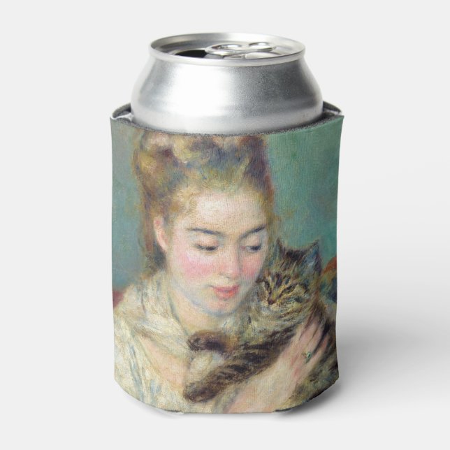 Pierre-Auguste Renoir - Woman with a Cat Can Cooler (Can Front)