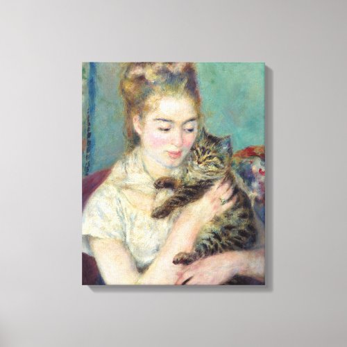 Pierre_Auguste Renoir _ Woman with a Cat Canvas Print
