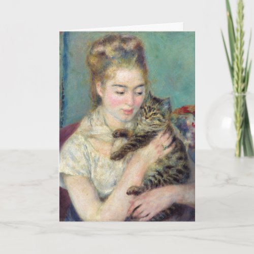 Pierre_Auguste Renoir _ Woman with a Cat Card
