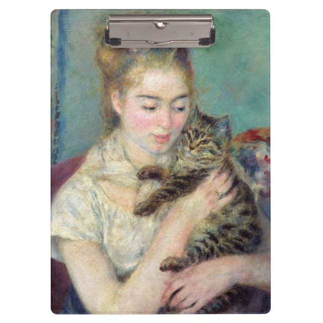 Pierre-Auguste Renoir - Woman with a Cat Clipboard (Front)