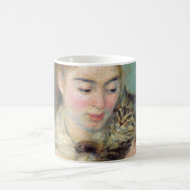 Pierre-Auguste Renoir - Woman with a Cat Coffee Mug (Center)