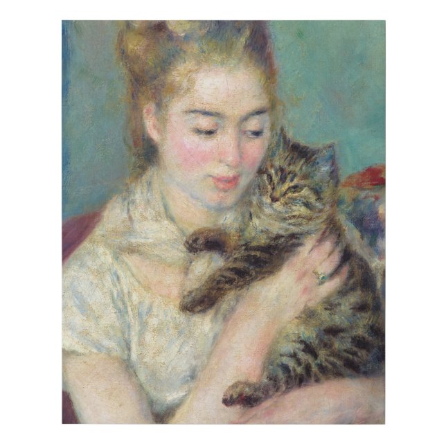 Pierre-Auguste Renoir - Woman with a Cat Faux Canvas Print (Front)
