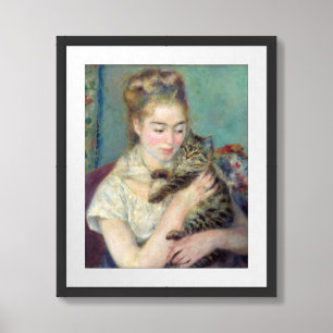 Pierre-Auguste Renoir - Woman with a Cat Framed Art
