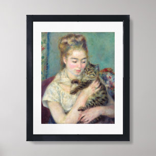 Pierre-Auguste Renoir - Woman with a Cat Framed Art