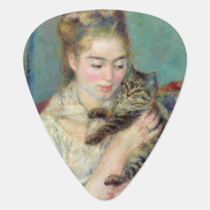 Pierre-Auguste Renoir - Woman with a Cat Guitar Pick
