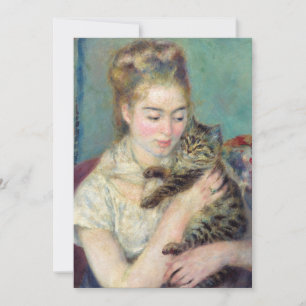 Pierre-Auguste Renoir - Woman with a Cat Invitation