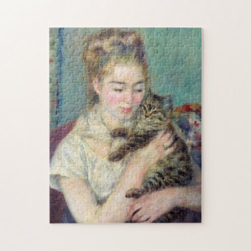 Pierre_Auguste Renoir _ Woman with a Cat Jigsaw Puzzle