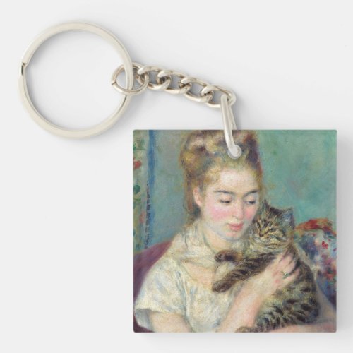 Pierre_Auguste Renoir _ Woman with a Cat Keychain