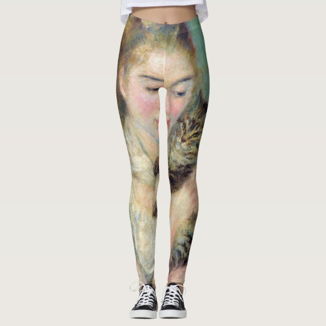 Pierre-Auguste Renoir - Woman with a Cat Leggings (Front)