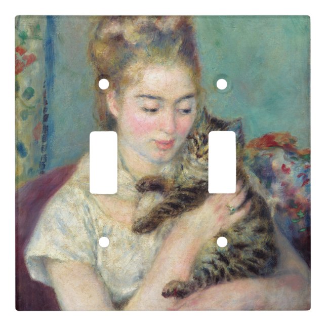 Pierre-Auguste Renoir - Woman with a Cat Light Switch Cover (Front)