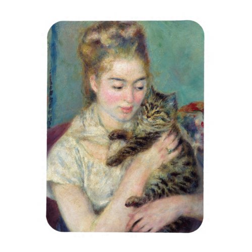 Pierre_Auguste Renoir _ Woman with a Cat Magnet