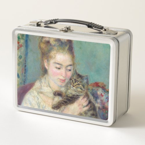 Pierre_Auguste Renoir _ Woman with a Cat Metal Lunch Box