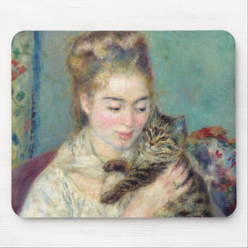 Pierre Auguste Renoir _ Woman with a Cat Mouse Pad
