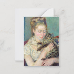 Pierre-Auguste Renoir - Woman with a Cat Note Card