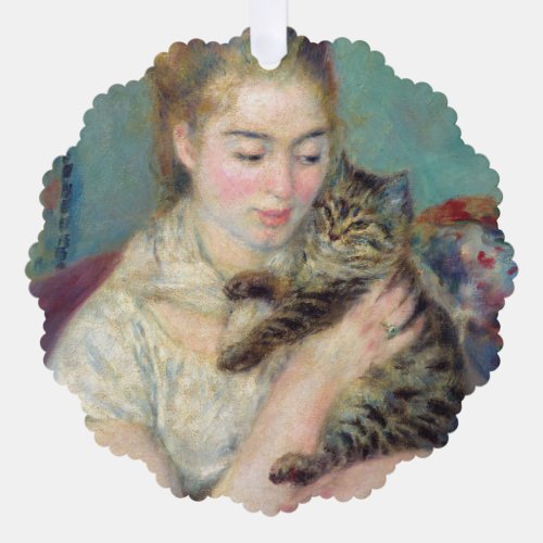 Pierre_Auguste Renoir _ Woman with a Cat Ornament Card