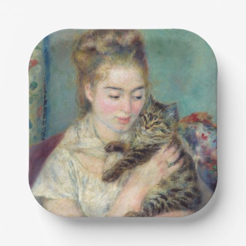 Pierre_Auguste Renoir _ Woman with a Cat Paper Plates