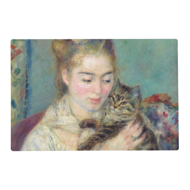 Pierre-Auguste Renoir - Woman with a Cat Placemat (Front)