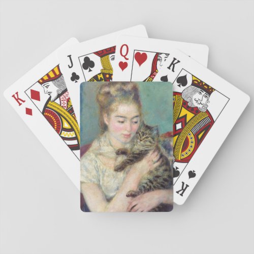Pierre_Auguste Renoir _ Woman with a Cat Poker Cards