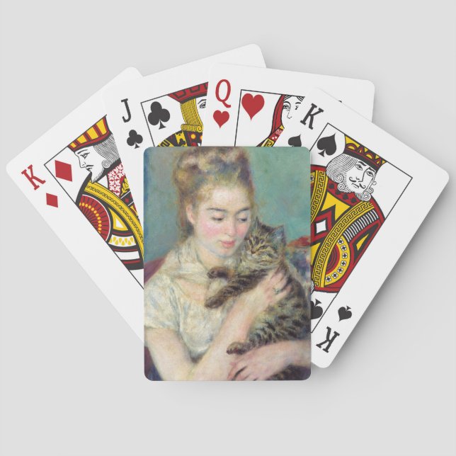 Pierre-Auguste Renoir - Woman with a Cat Poker Cards (Back)