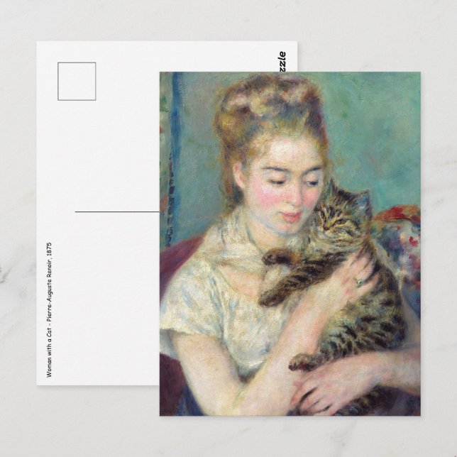 Pierre-Auguste Renoir - Woman with a Cat Postcard (Front/Back)