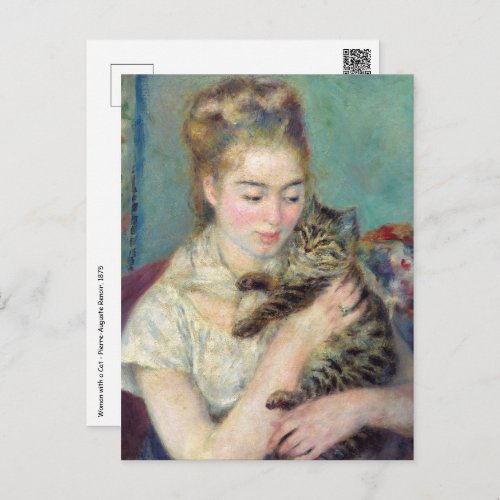 Pierre_Auguste Renoir _ Woman with a Cat Postcard