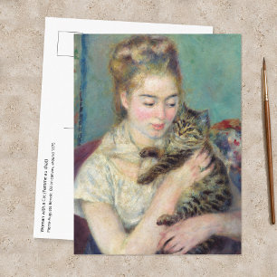 Pierre-Auguste Renoir - Woman with a Cat Postcard