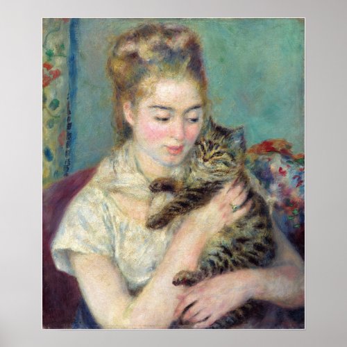 Pierre_Auguste Renoir _ Woman with a Cat Poster