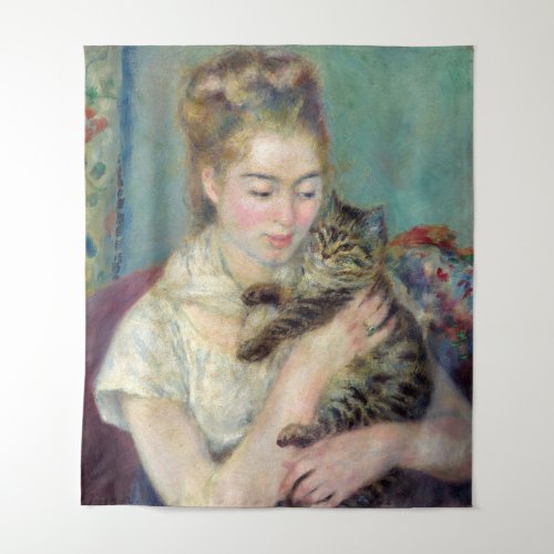 Pierre_Auguste Renoir _ Woman with a Cat Tapestry