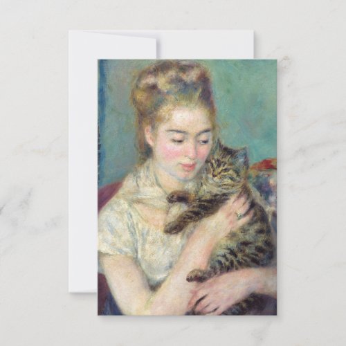 Pierre_Auguste Renoir _ Woman with a Cat Thank You Card