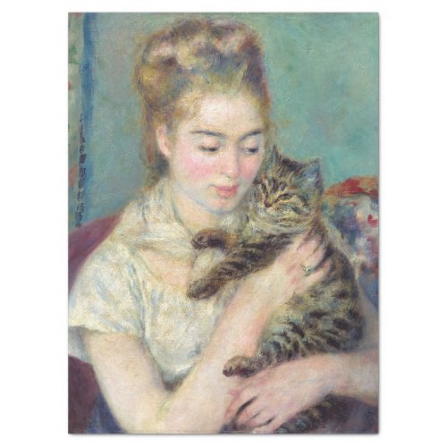 Pierre_Auguste Renoir _ Woman with a Cat Tissue Paper