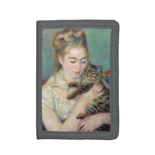 Pierre_Auguste Renoir _ Woman with a Cat Trifold Wallet