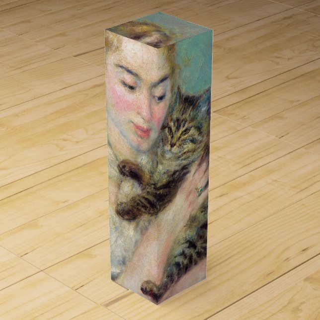 Pierre-Auguste Renoir - Woman with a Cat Wine Box (Front)