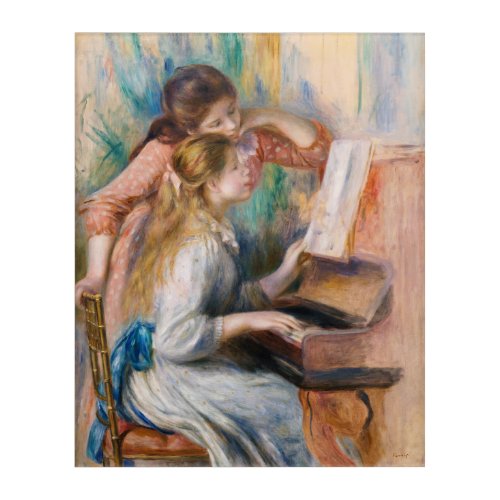 Pierre Auguste Renoir _ Young Girls at the Piano Acrylic Print