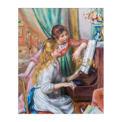 Pierre Auguste Renoir _ Young Girls at the Piano Acrylic Print