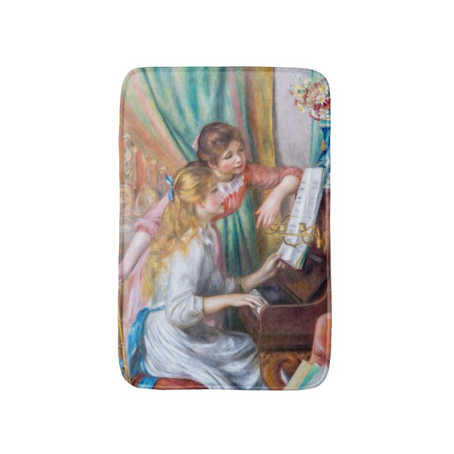 Pierre Auguste Renoir - Young Girls at the Piano Bath Mat (Front Vertical)