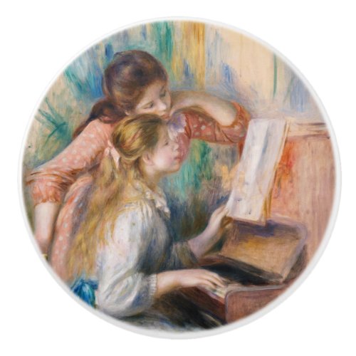 Pierre Auguste Renoir _ Young Girls at the Piano Ceramic Knob