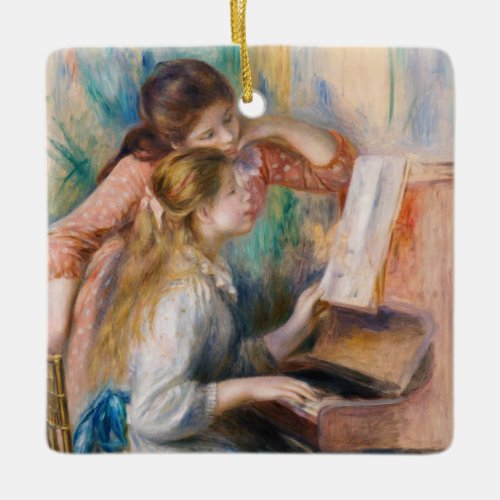 Pierre Auguste Renoir _ Young Girls at the Piano Ceramic Ornament