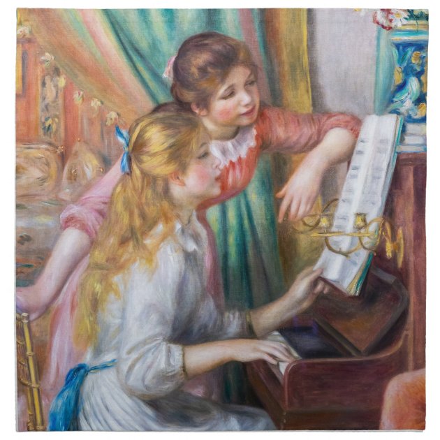 Pierre Auguste Renoir - Young Girls at the Piano Cloth Napkin | Zazzle