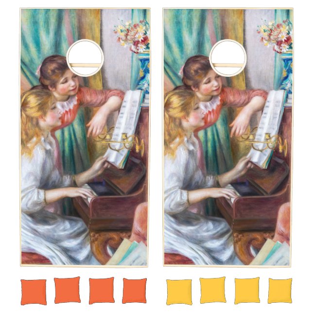 Pierre Auguste Renoir - Young Girls at the Piano Cornhole Set (Set)