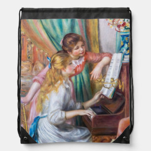 Pierre Auguste Renoir - Young Girls at the Piano Drawstring Bag