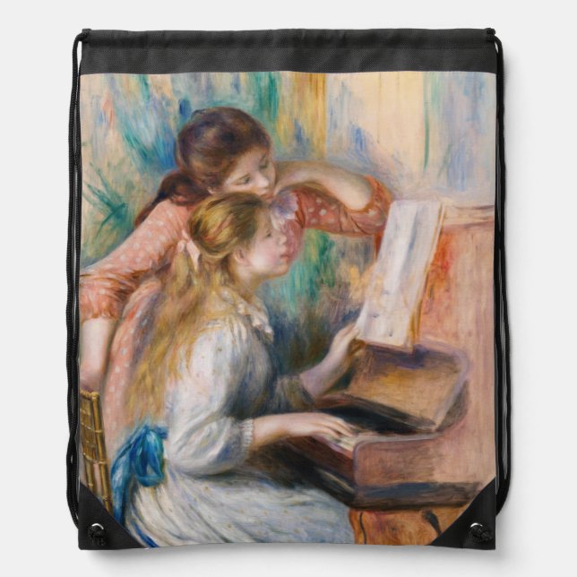 Pierre Auguste Renoir - Young Girls at the Piano Drawstring Bag (Front)